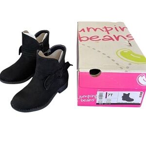 Toddler Black Suede Bootie Boots 7T- Jumping Beans